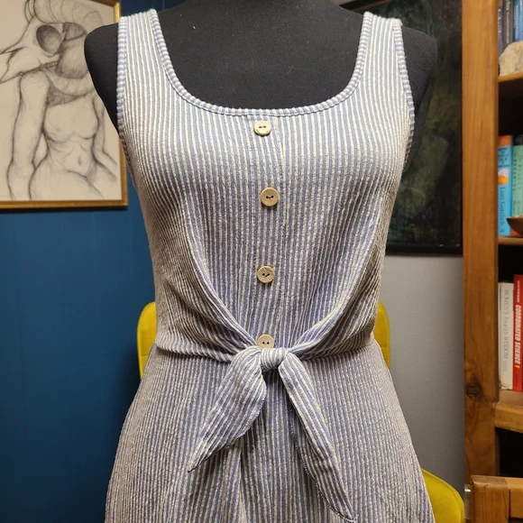 Caution To The Wind Sleeveless Striped Romper Size M - Picture 2 of 8